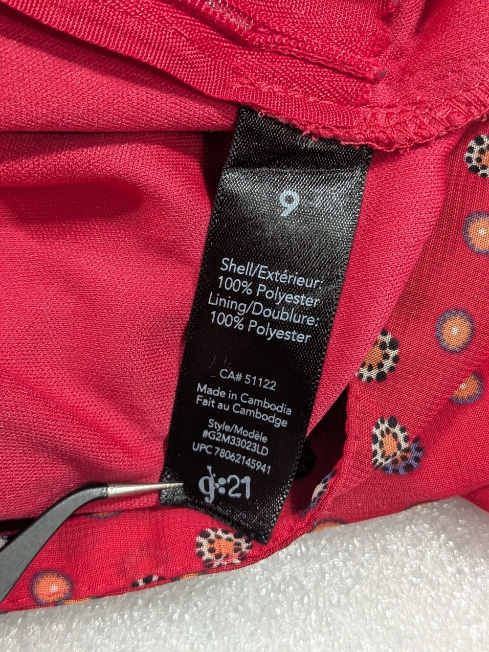 G:21 Red Flowy Shorts- missing belt - Picture 7 of 8